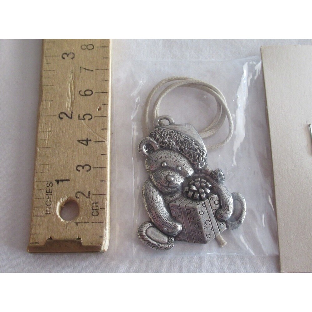 Longaberger SANTA BEAR Danforth Pewter USA Tie On Christmas Holidays USA Made - Picture 3 of 11